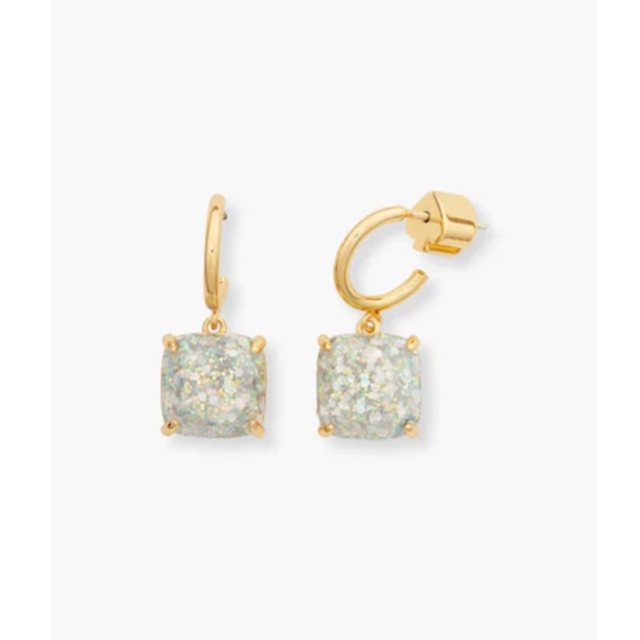 Kate Spade Mini Square Huggies in Opal Glitter